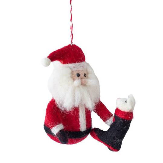 NZ Wool, Santa with Gumboot 10cm